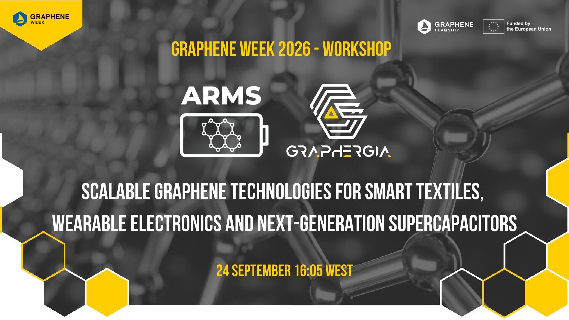 ARMS and GRAPHERGIA Workshop: Scalable graphene technologies for smart textiles, wearable electronics and next-generation supercapacitors